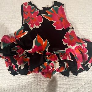 Women’s beautiful floral with waist ruffle top.